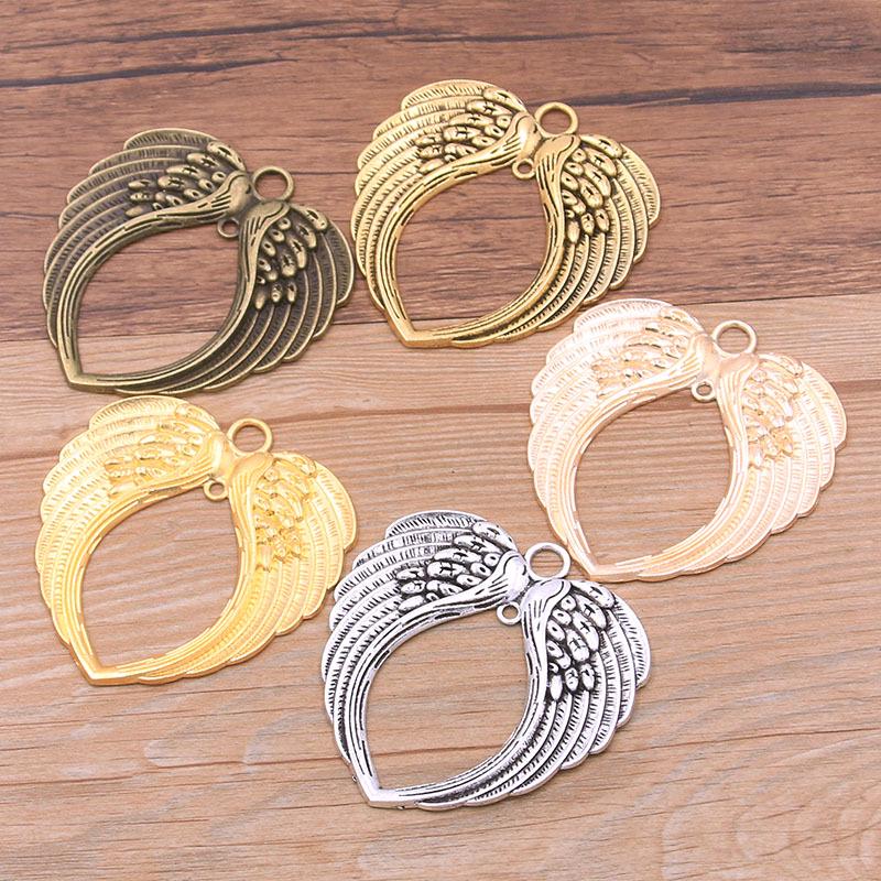 

5-Color Zinc Alloy Archangel Wing Pendants - Vintage Christmas Jewelry Charms