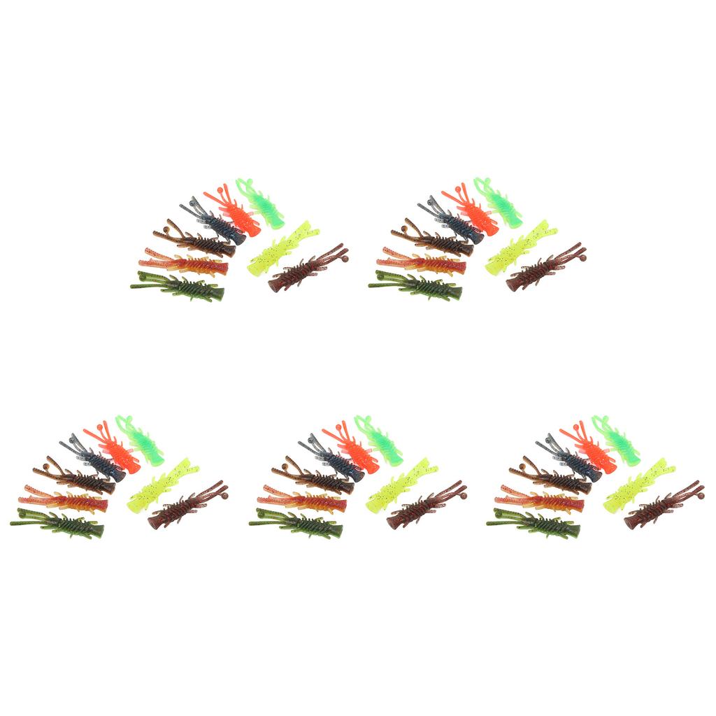 40 Pcs Soft Shrimp Lure TPE High Elasticity Tear Resistant Lifelike Shrimp Fishing Bait