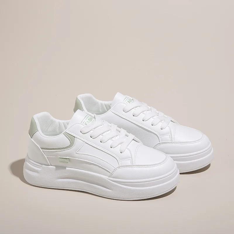 

Модная женская повседневная обувь Белые кроссовки на толстой подошве Женские кроссовки Удобная универсальная обувь для бега Уличная обувь для тенниса и скейтборда 35 зелёный