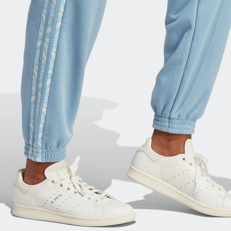 Adidas Originals Solid Color Brand Logo Embroidered Drawstring Cuffed Sweatpants Women Bottoms Sky-Blue IJ8181