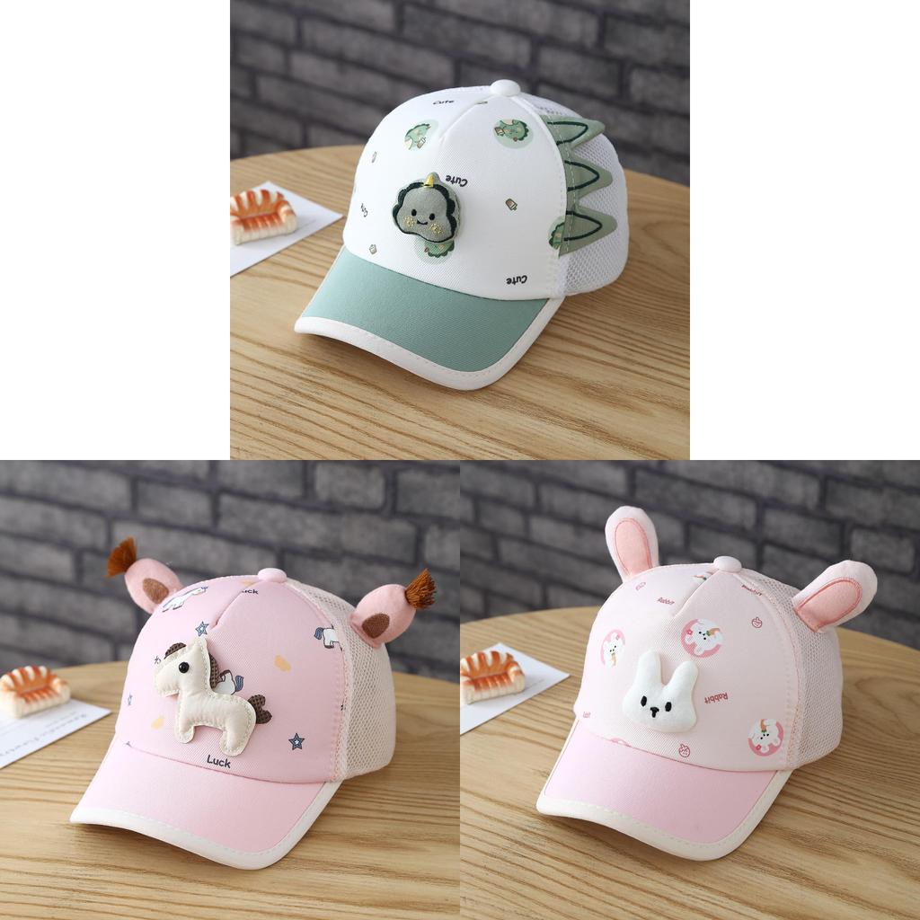 Kids Cartoon Sun Hat With Adjustable Chin Strap For Outdoor Play Fun