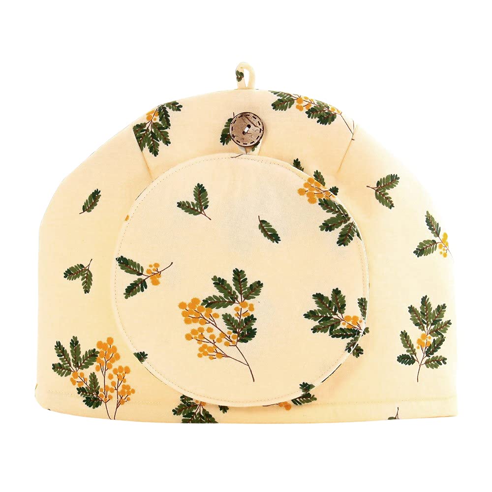 

Стильная скандинавская грелка для чайника с зеленым чехлом для чайника «Мимоза». Изготовлено мастерами Сачико и Акико Кавасима. Сделано в Японии из 100% хлопка.