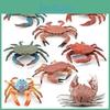 Ocean Animal Simulation Crab Figurines Perfect For Creative Learning And Decor