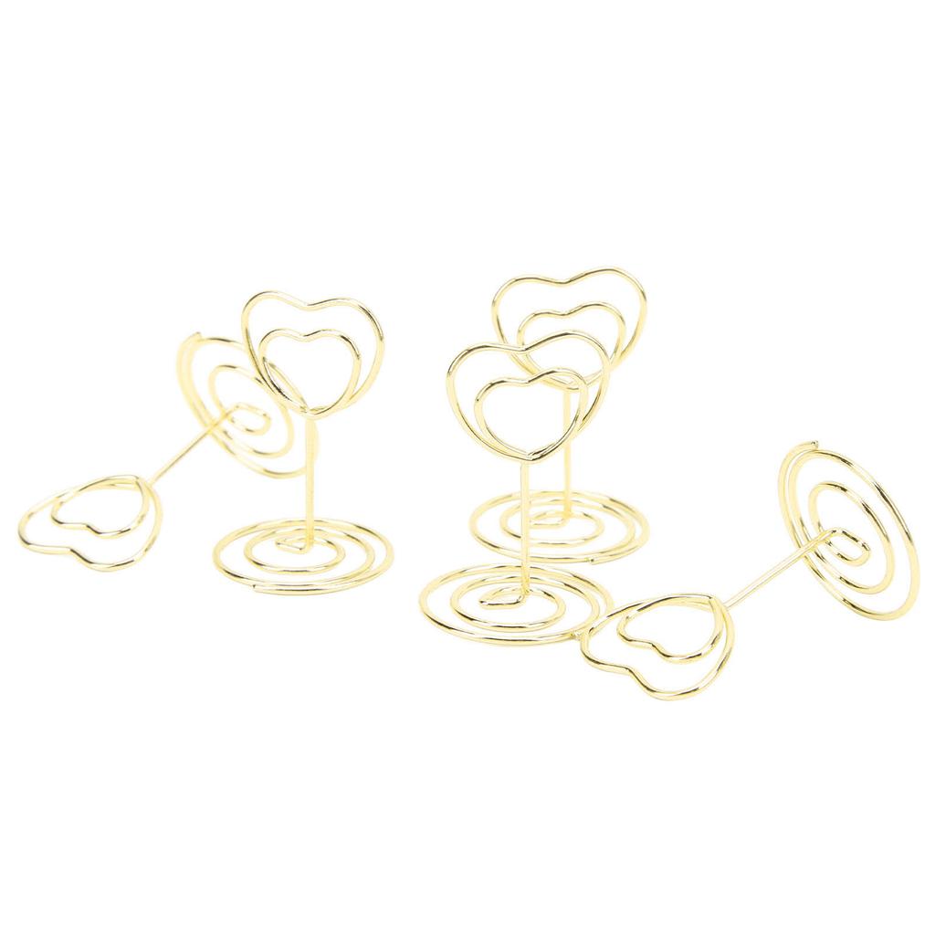 20Pcs Table Number Holder Heart Shaped Stable Sturdy Metal Widely Used Place Card Holder for Home School