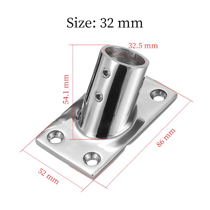 

60/90 Degree Rectangular Base Stainless Steel Handrail Accessories Suitable for Boats Yachts Construction Hardware(30/32MM) 60 degree 32mm