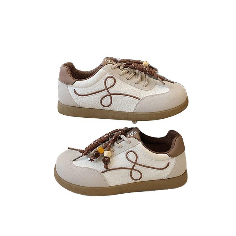 Wang Yibo Yang Mi thick-soled women's retro ugly cute lace-up casual sneakers little white shoes