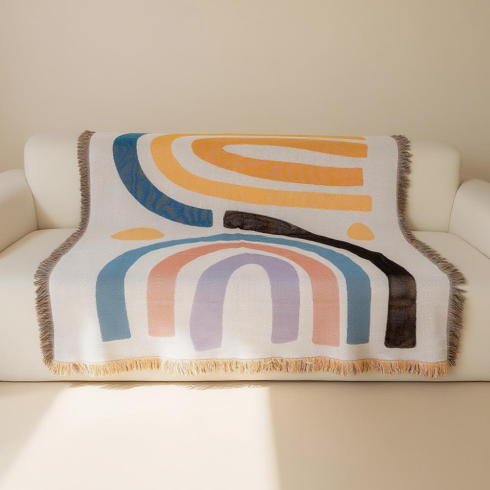 Jacquard Tapestry Picnic Blanket for Outdoor Camping Doubles as Living Room Sofa Throw or Office Nap Layer with Style