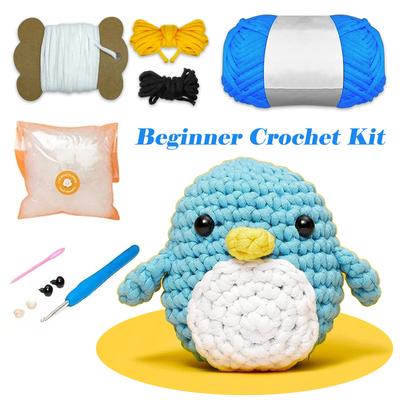 Kit de crochet pour débutant avec crochets, ensemble de fils, kits d'animaux en peluche au crochet DIY, produit non fini