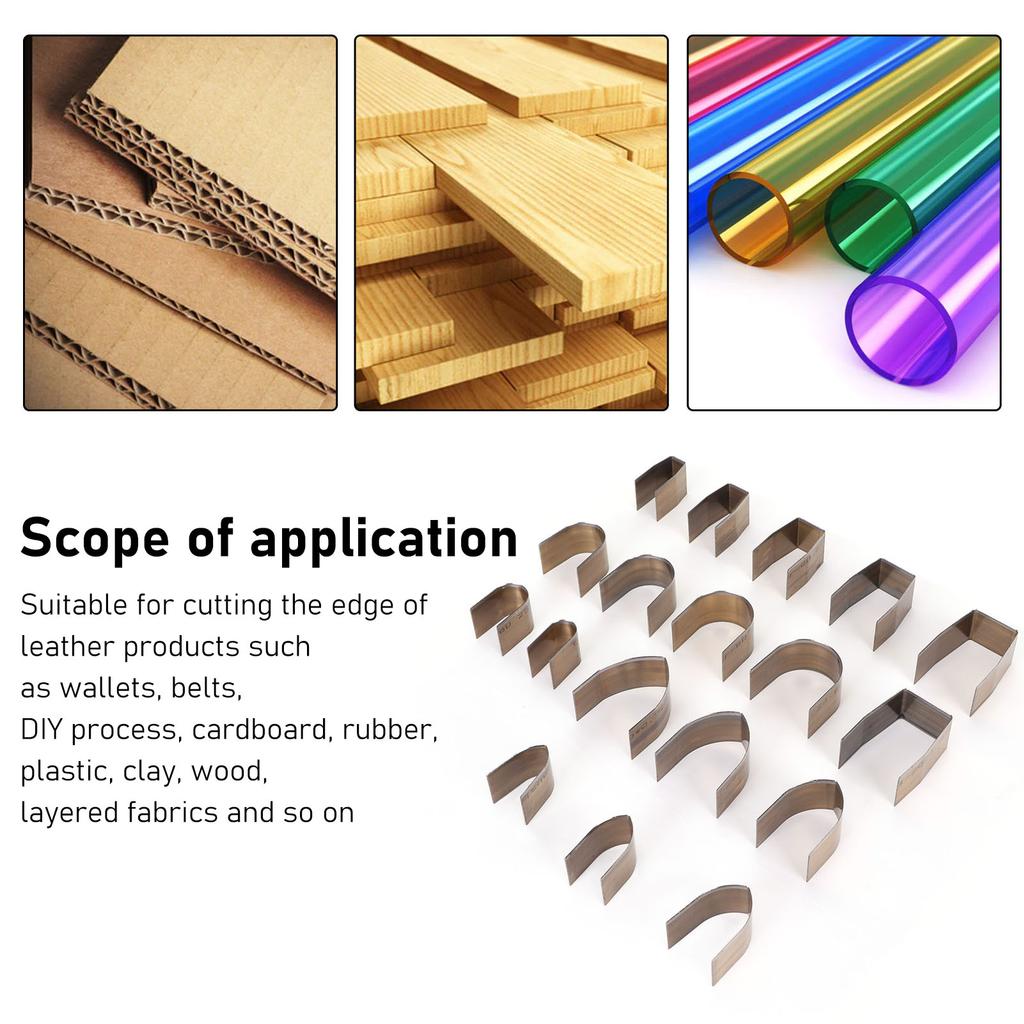 Leather Punch Mold High Carbon Steel One Piece Cutting Leather Craft Cutter Punch Mold for DIY Strap Belt Wallet Making