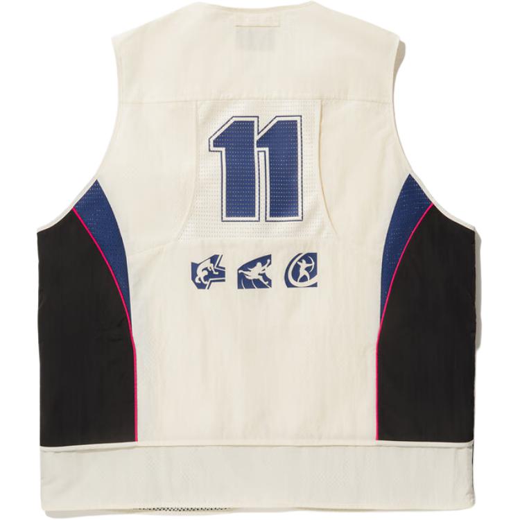 Li-Ning Reignite Digital Loose Zipper Sports Vest Unisex Vests Off-White AMDU061-3