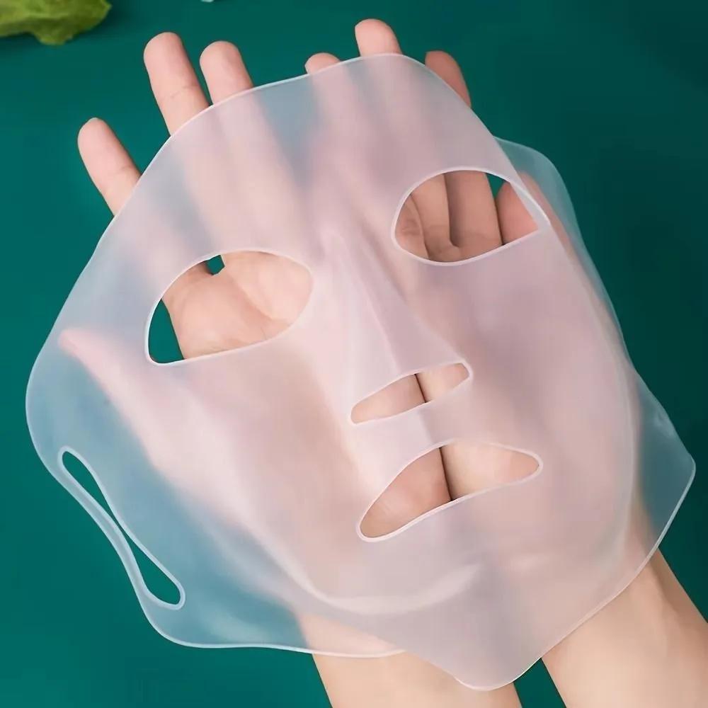 Nuova mascherina in silicone per prevenire l'evaporazione dell'essenza della mascherina, accelerare l'assorbimento, mascherina idratante riutilizzabile rosa/bianco