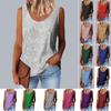 Women Summer Sequins Tank Tops Ladies O-neck Sleeveless Casual Loose Vest Tee Shirts Top