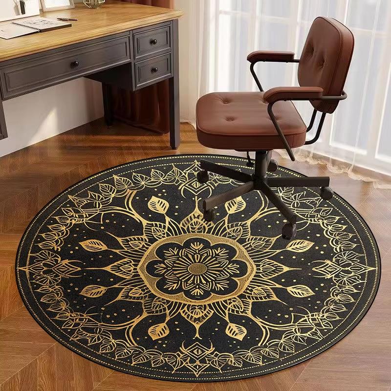 Home Decor European Round Carpet for Bedroom Bedside Swivel Chair Mat Soft Non-slip Coffee Table Area Rugs Dining Room Floormat