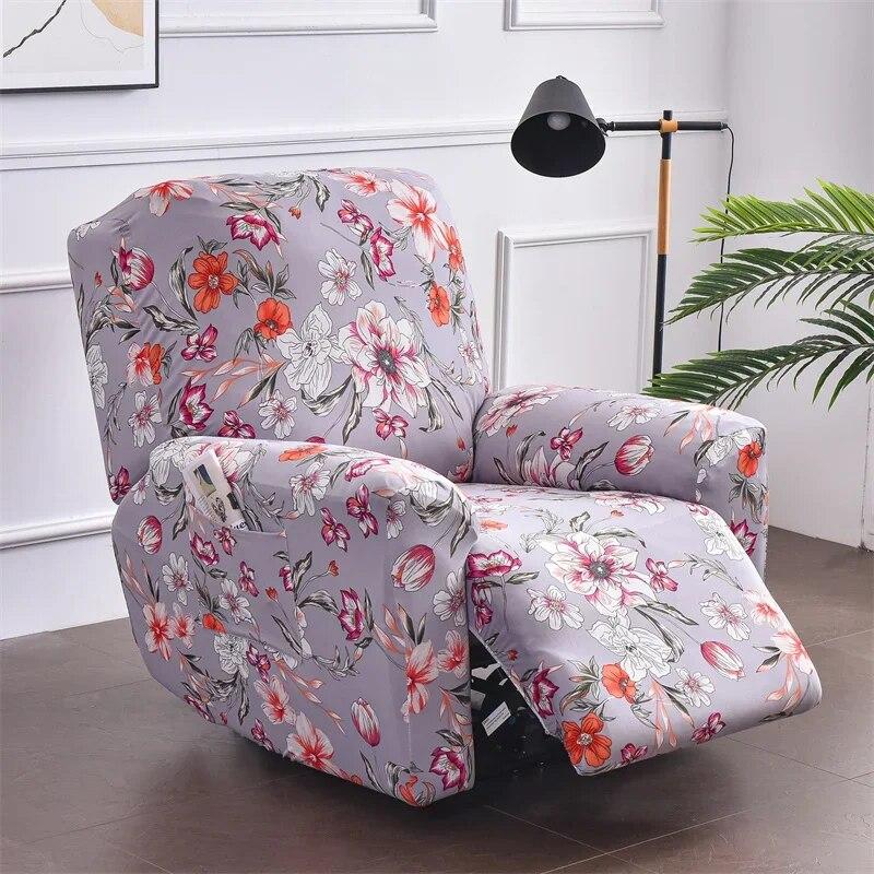 Nordic Flowers Recliner Sofa Covers Lazy Boy Elastic Sofa Protector Slipcover Relax Armchair Cover Lounge Home Pets Anti-Scratch