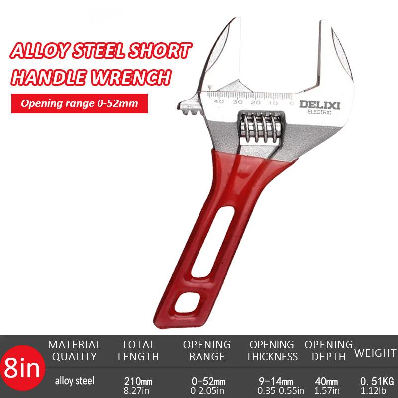 

Plumbing Wrench,8-Inch,Chrome-Vanadium Steel,Wide-Opening Ratchet Adjustable Design,Manual Tool,for Pipe Repair,DELIXI ELECTRIC.
