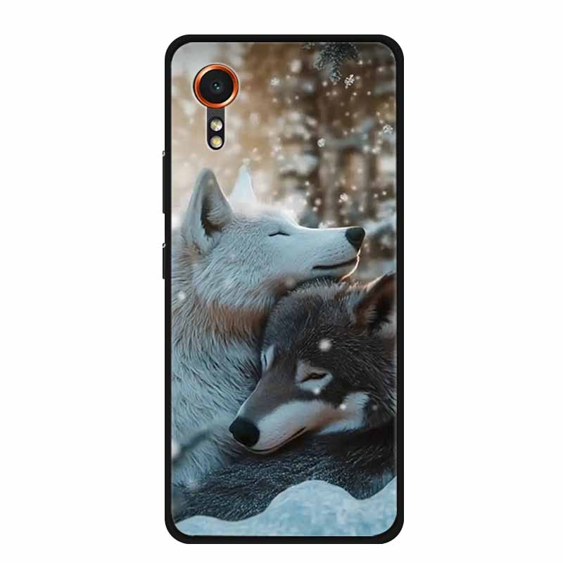 For Samsung Galaxy Xcover 7 Case Fashion Flowers Black Silicone Soft Back Cover For Samsung Galaxy Xcover7 Phone Case Coque Capa