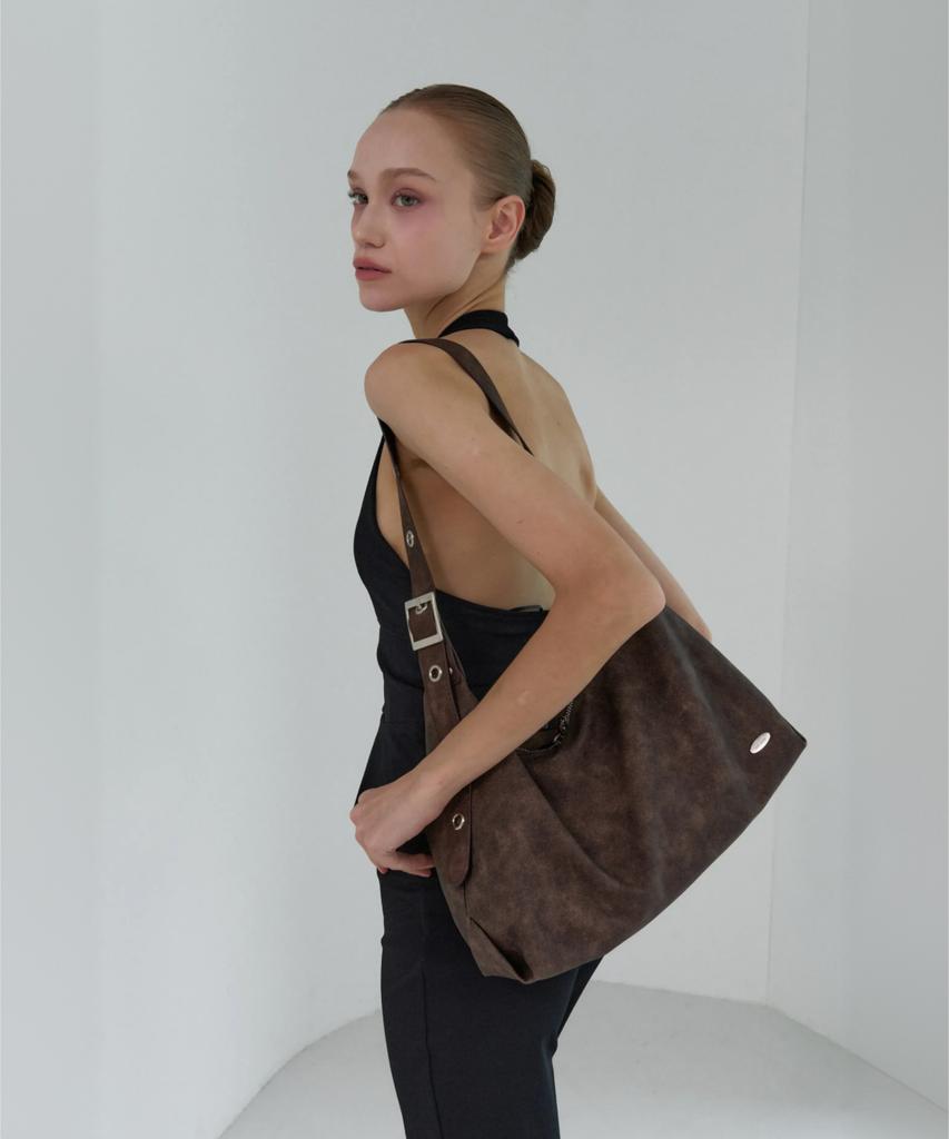 Gocce Dave Eyelet Hobo Bag_Dark Brown Gn301K