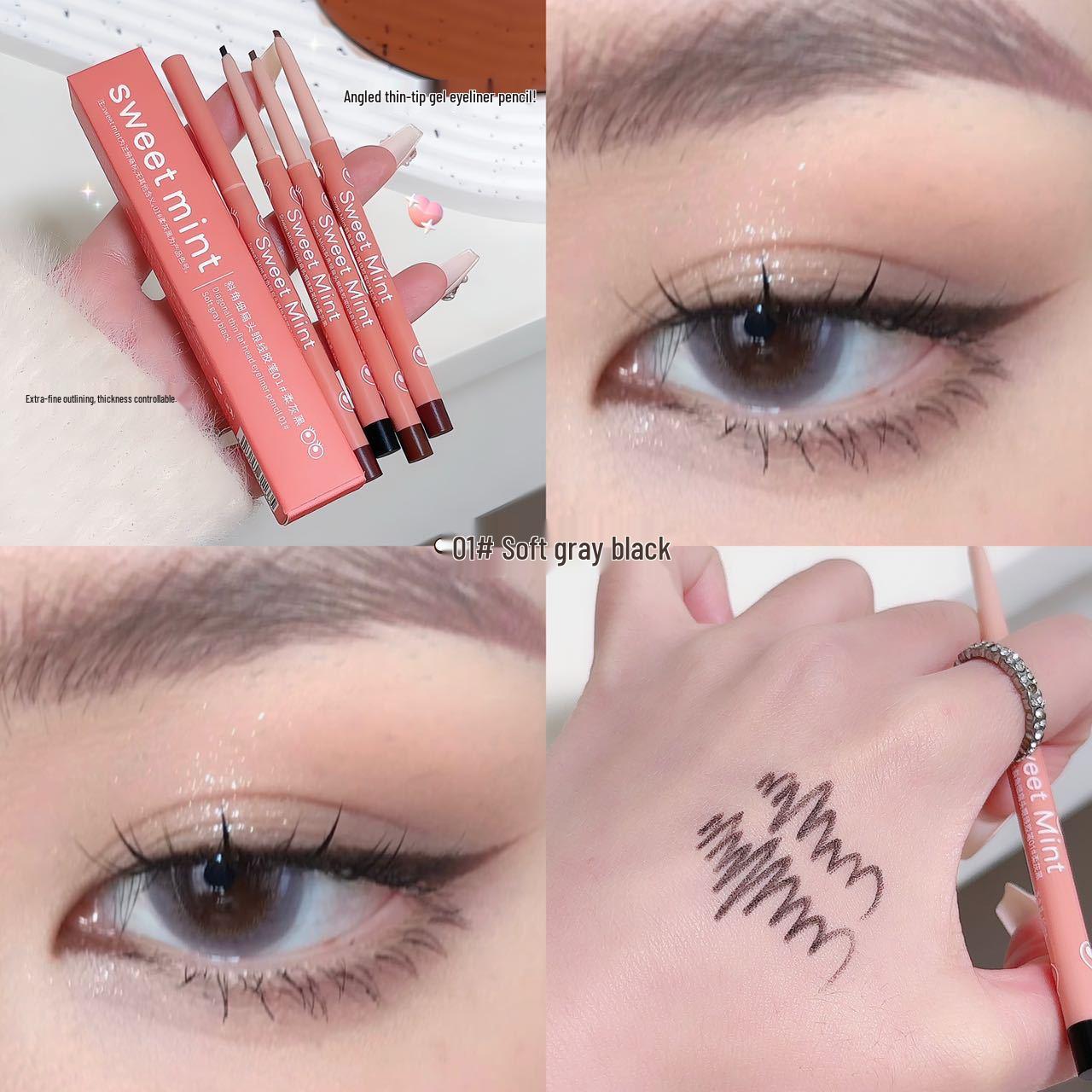 

Sweet Mint Fine Tip Gel Eyeliner Pencil: Smooth, Natural, Pigmented, and Smudge-Free Makeup.