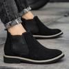Fashion Man British Style Real Leather Short Boots Male Comfortable Pointed Shoes Men Fashionable Autumn Classic Chelsea Boots  High Top