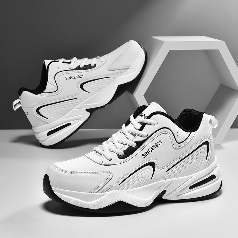 

Sports shoes men s shoes autumn and winter non-slip heightening running casual shoes men s leather surface breathable large size 4 shoes 39 белый