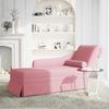 Chaise Lounge with Neck Roll and Right Armrest Pink Velvet