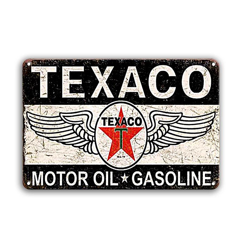 Vintage Decor Shabby Chic Metal Tin Signs Gulf Esso Agip Man Cave Wall Decoraion Motor Oil Garage Wall Stickers Gas Decor Pla
