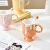 Cream Ice Cream Cup Ice Cream Cup High Foot Ceramic Mug Commercial Juice Cup Creative Dessert Cup with Mixing Spoon