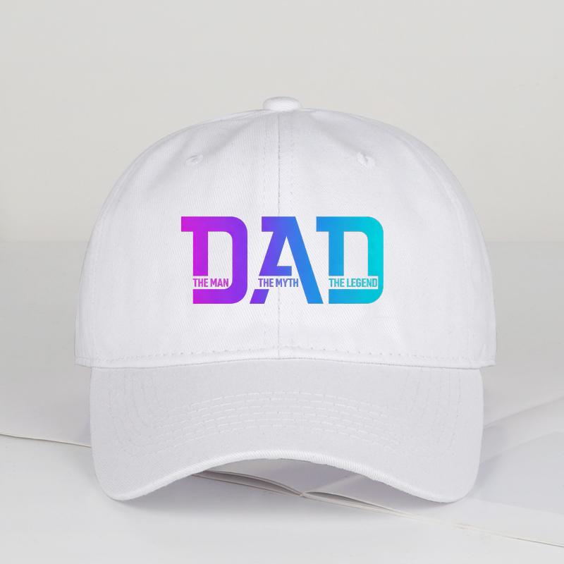 Colorful Gradient DAD Print Baseball Cap Adjustable Size Unisexs Everyday Wear Fathers Day Gift Camping Fishing Sports