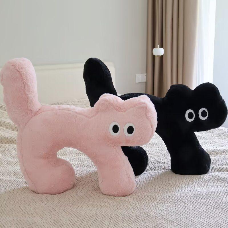 Big Size Cartoon Kawaii Walking Black Cat Pillow Doll Cushion Cat Plush Toy Desk Sofa Home Decor Christmas Birthday Gift