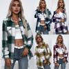 Autumn and Winter Thickened Cashmere Long-sleeved Plaid Top Loose Casual Shirt Jacket Women
