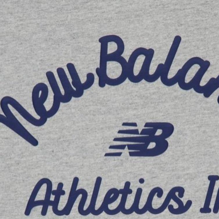 New Balance Athletics Back Print T-shirt Asia Sizing 'Grey' Men's AMT42323-GHM