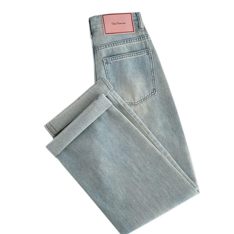 Women's Jeans Summer Autumn High Waisted Loose Wide Leg Casual Straight Drag Pants