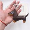 Dachshund Leather Keychain - Women's Puppy Pendant Accessory