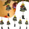 Christmas Firefighter Ornaments Handmade Resin Firefighter Car Pendant for Christmas Tree Party Decoration