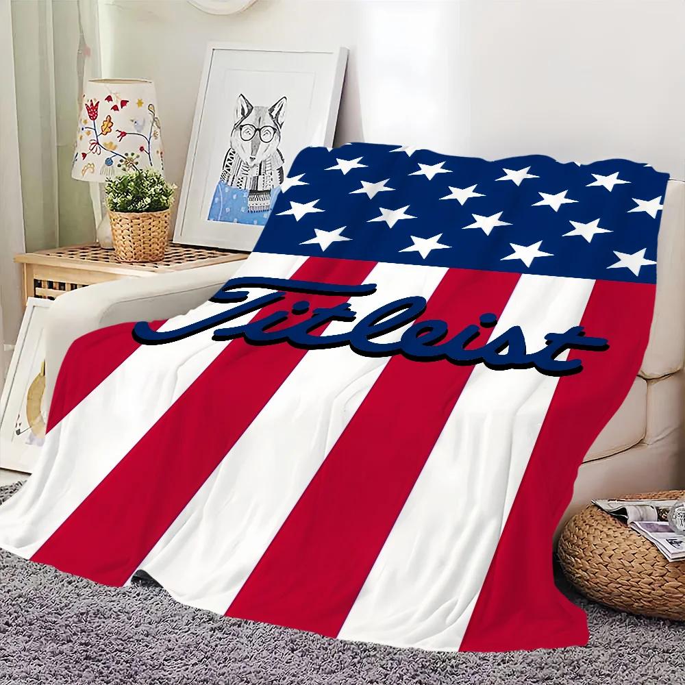 Warm Comfort Soft Plush Blanket Cool for Sofa Living Logo Room Office T-T-TitleistS-ES Bedroom Travel Gift Single-sided Printed