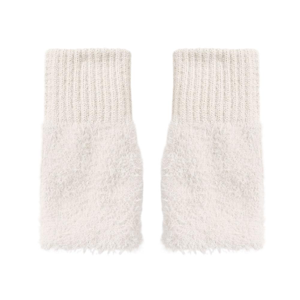 

Half Finger Mittens Winter Faux Fur Half Finger Gloves for Women Wrist Warmers with Thumb Hole, Fluffy Fleece Fingerless Gloves