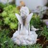 Cementowy Ornament z Żywicy z Kwiatowymi Wróżkami