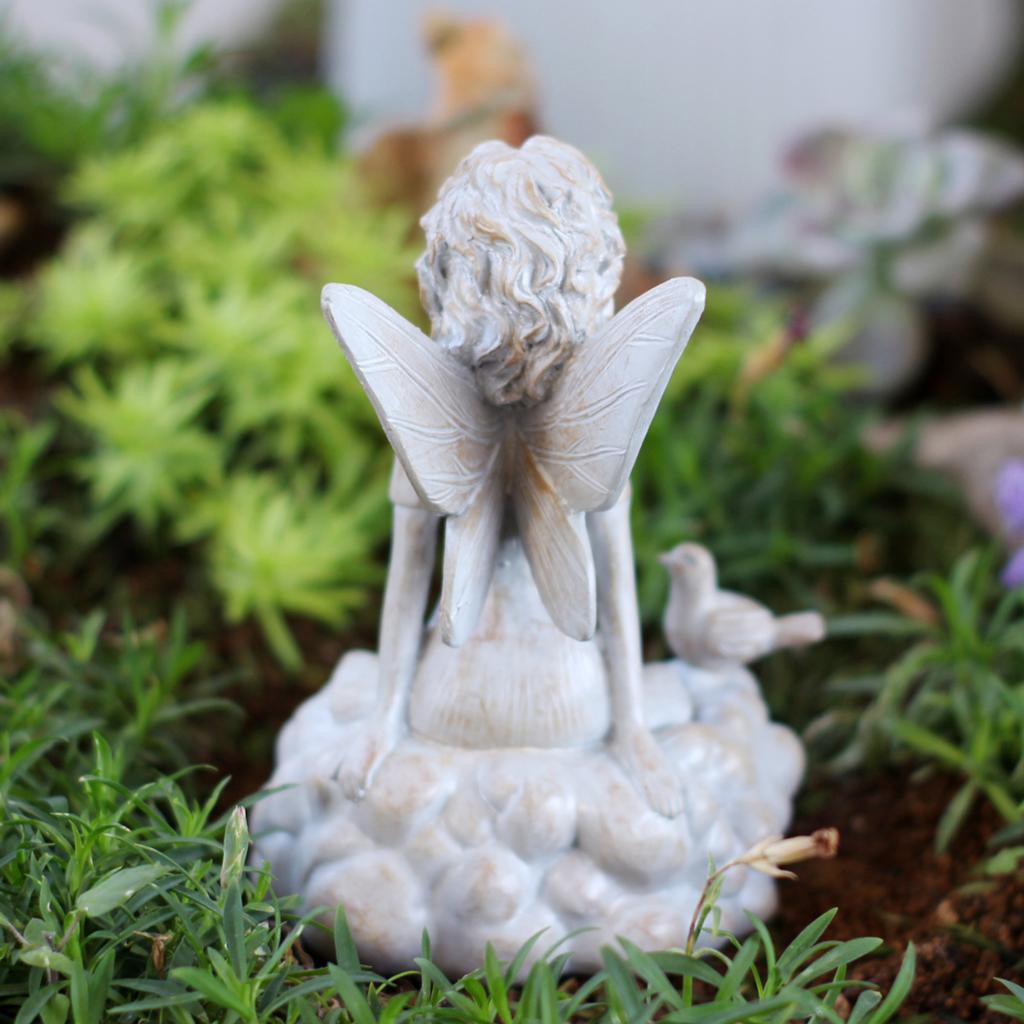 Cementowy Ornament z Żywicy z Kwiatowymi Wróżkami