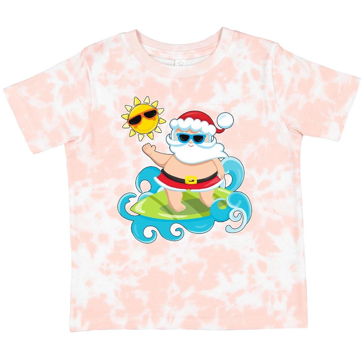 Inktastic Surfing Santa Toddler T-Shirt Summer Christmas July Beach Funny Surf 120
