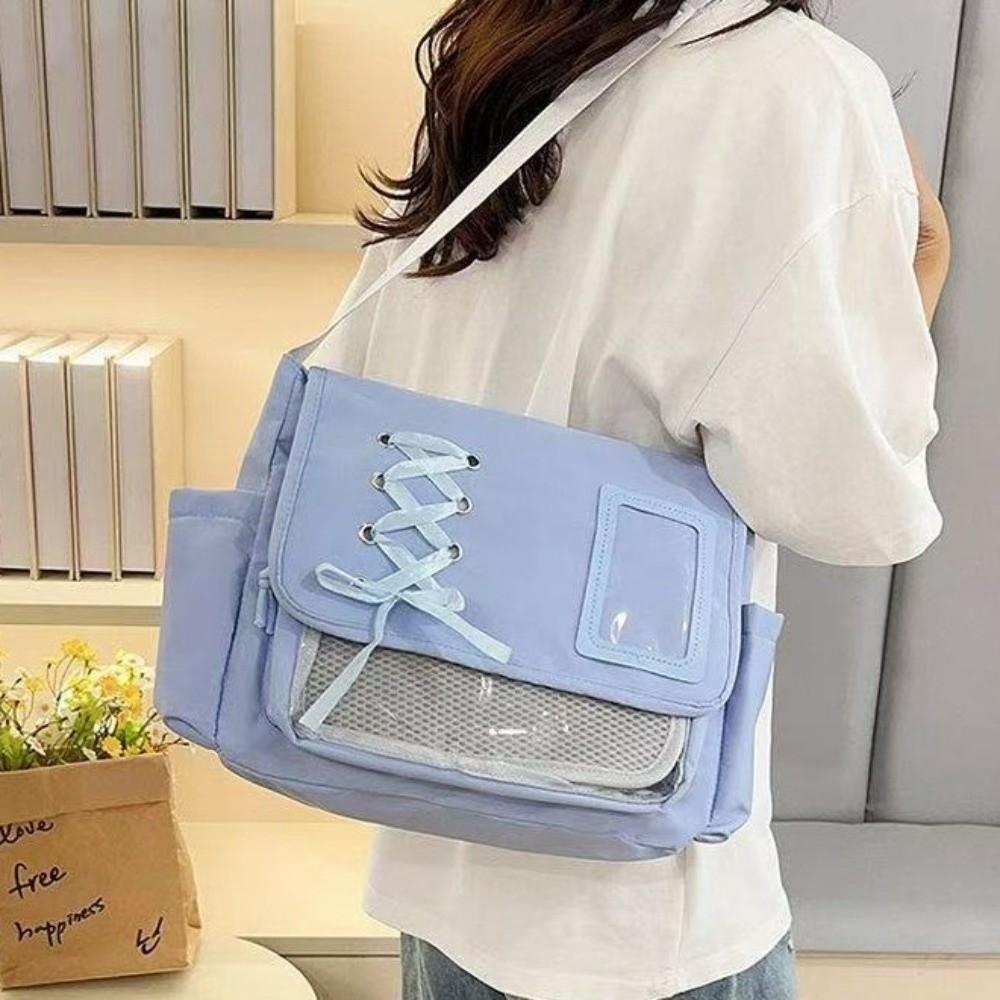 Lightweight Y2K Ulzzang Ita Bag Large Capacity Messenger Handbag Nylon Shoulder Bag  Daily Use