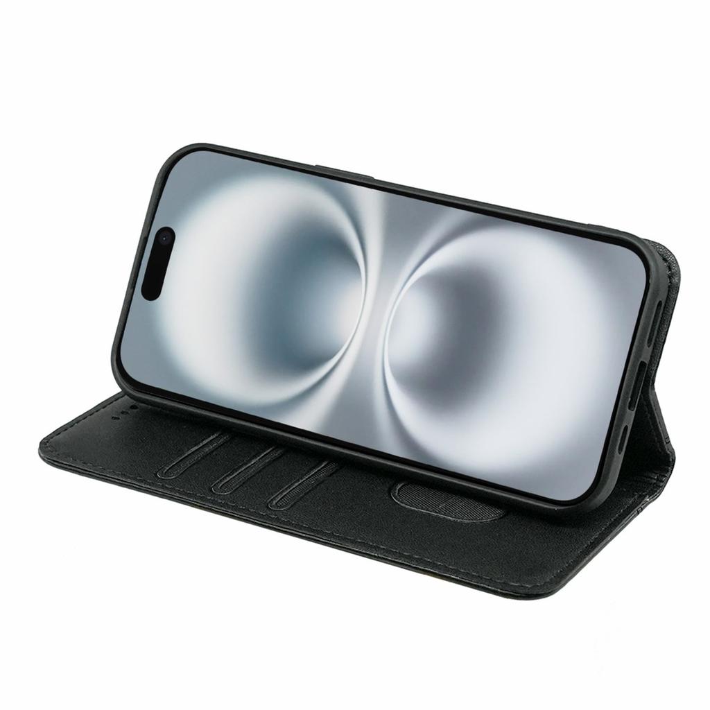 HX01 For iPhone 16 Wallet Case Magnetic Closing PU Leather Phone Cover