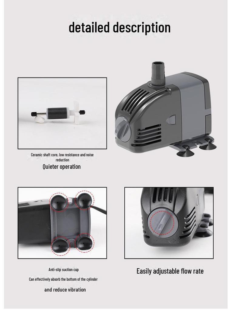 Jialu Regulowana Pompa Zanurzeniowa do Akwariów i Małych Elementów Wodnych