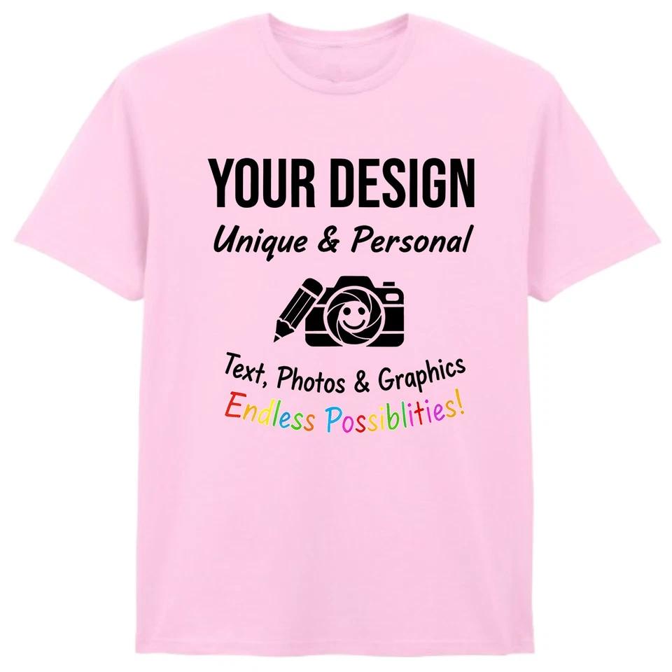 Personalised T Shirts Mens Womens Kids UK Any Text And Photo Custom Design Tee 7 L