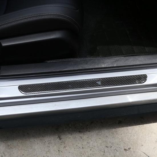 Carbon Fiber Door Plate Scuff Sill Panel Anti Scratch Trim For Honda Civic 16-20