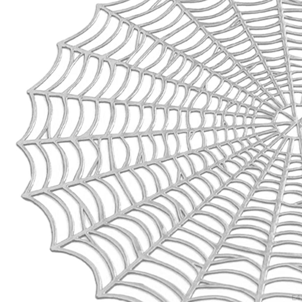 4 Pcs Spider Web Placemats Functional Mat for Halloween