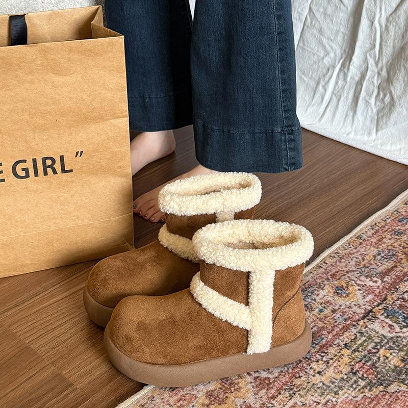 

Women s thick-soled winter lightweight warm padded snow boots non-slip wear-resistant casual sneakers cotton boots fur shoes 40 верблюд