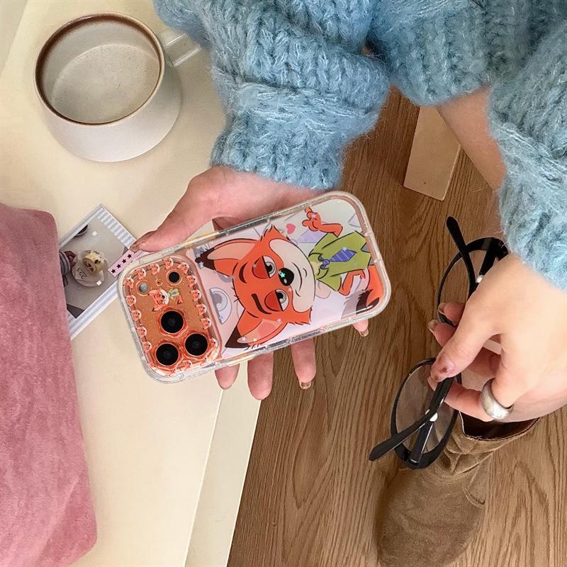 Nick and Judy Cartoon Epoxy Case for iPhone 14/13 Apple 17/16/15 PRO MAX - Anti-Fall Protection