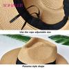 SOMALER Summer Hats For Women Sun Protection Man Panama Hat Straw Beach Hat UV Protection Travel Cap