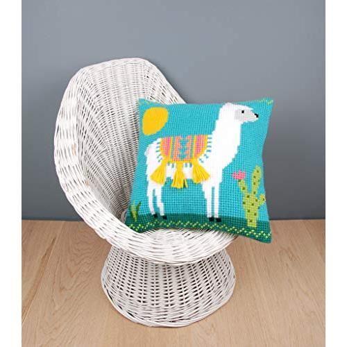Kit au point de croix - VERVACO - Lama - Multicolore - Coussin - Enfant