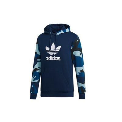 Originals Camo Print Patchwork Hooded Sweatshirt Men Tops Blue DV2064